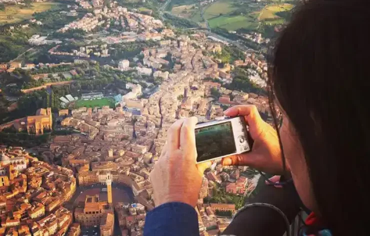 Enjoy The Morning Hot Air balloon Over San Gimignano Italy