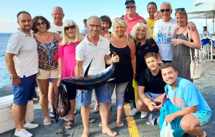 Fishing, Swimming & Relaxing On Boat With Lunch In Sorrento and Capri Coasts Italy