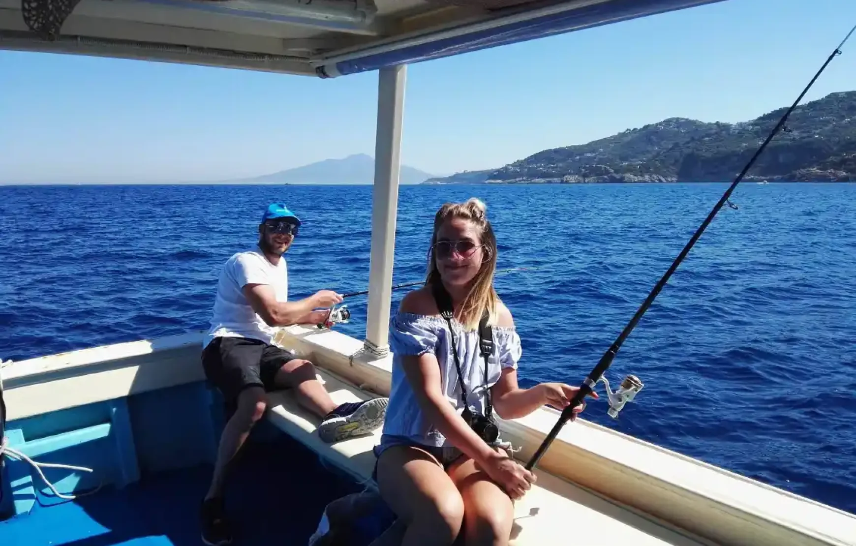 Fishing, Swimming & Relaxing On Boat With Lunch In Sorrento and Capri Coasts Italy