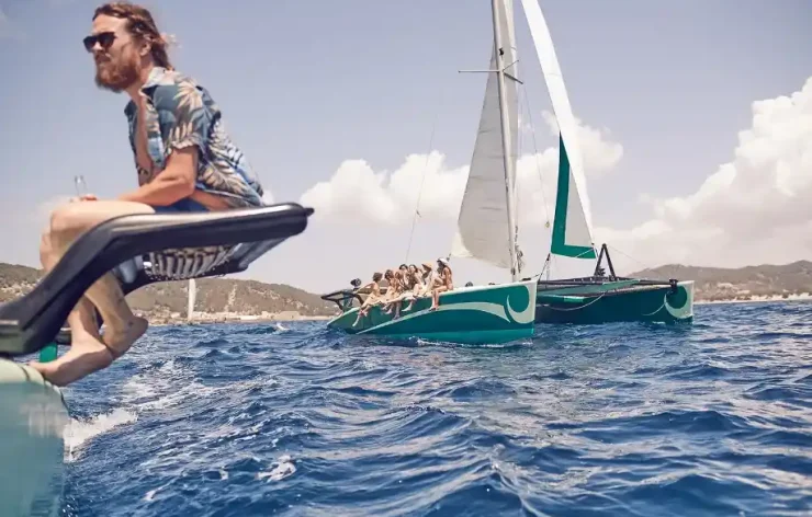 Sunset Catamaran Tour boat ride yacht tour in Sant Antoni Ibiza Spain