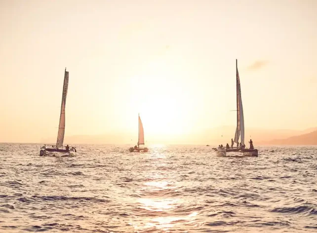 Sunset Catamaran Tour boat ride yacht tour in Sant Antoni Ibiza Spain