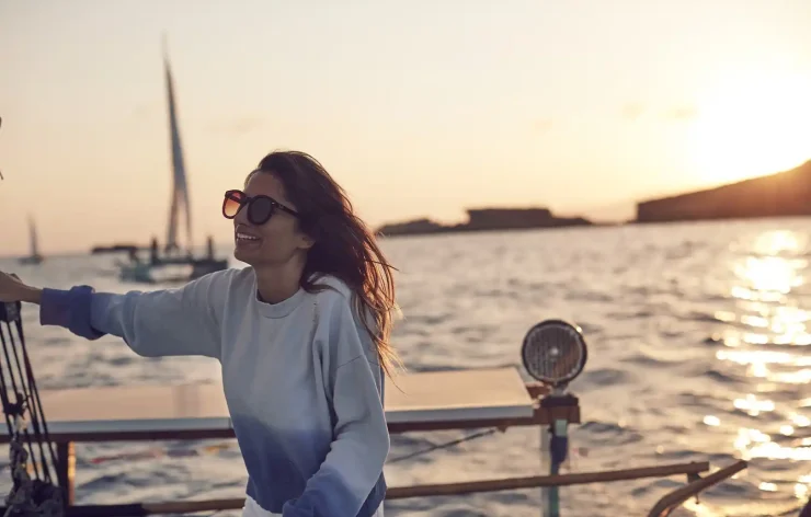 Sunset Catamaran Tour boat ride yacht tour in Sant Antoni Ibiza Spain