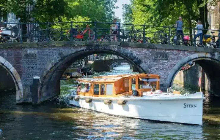 Canal Boat in Amsterdam