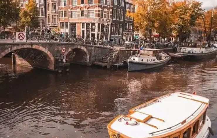 Canal Boat in Amsterdam