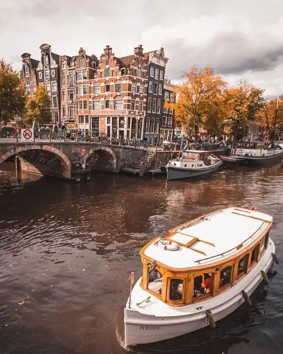 Canal Boat in Amsterdam