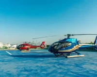 Flight lands at helipad