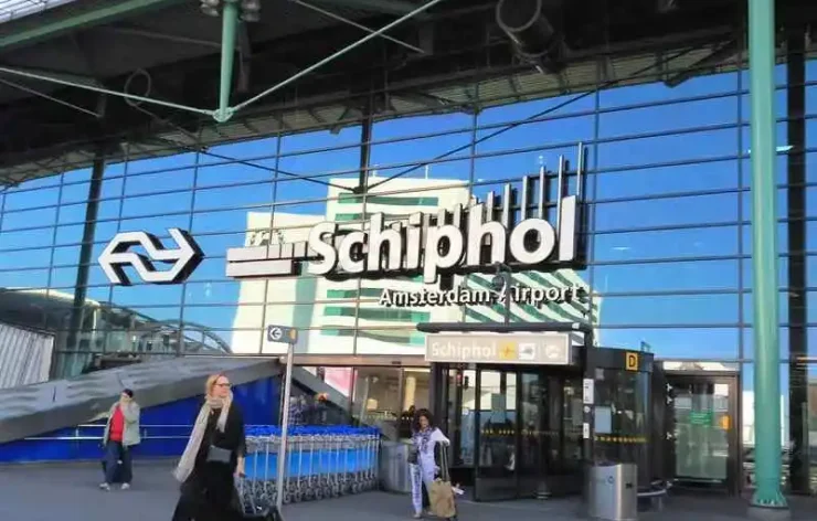 Train from Amsterdam to Schiphol Airport Netherlands