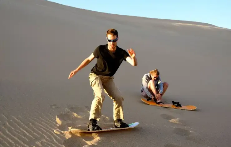 Desert Safari Dubai Booking sand board with Jeep SUV pick-up