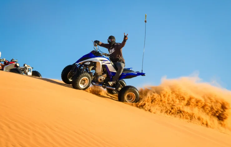 bike ride in FULL Package Desert Safari Adventures tour Dubai Bike, SUV Camel, Food, Shows