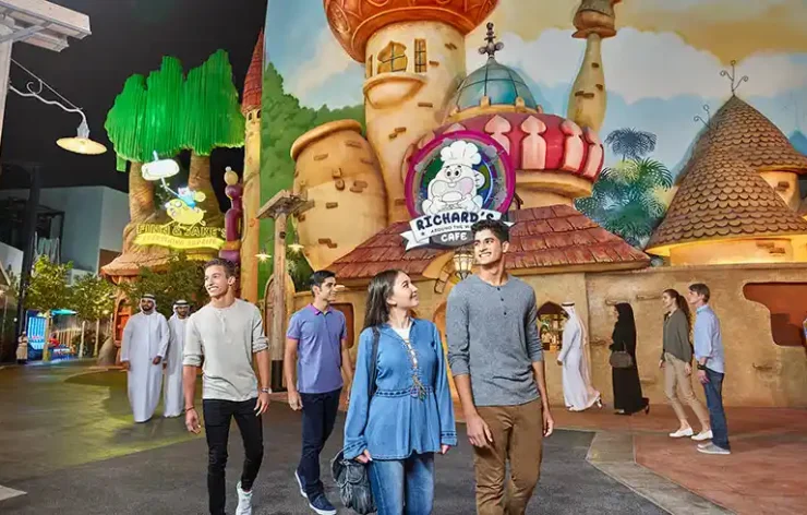 Tickets for entry into IMG Worlds of Adventure. IMG Worlds of Adventure is a theme park located indoors in Dubai, United Arab Emirates. It is the first large-scale theme park in Dubai. There are five "epic zones" in the park.  Discover IMG Worlds of Adventure, the biggest indoor theme complex in the world.