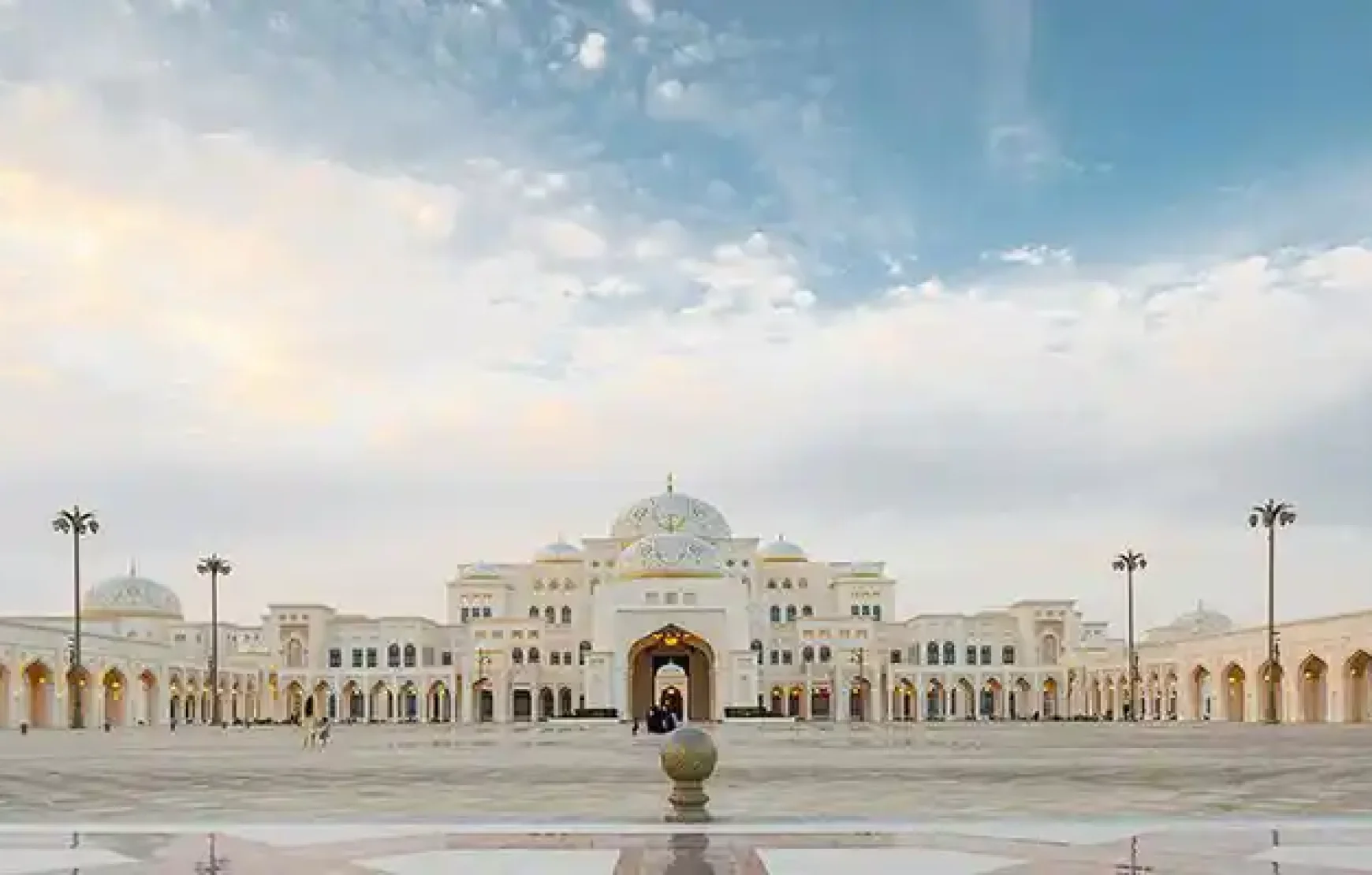 Explore one of the region's biggest palace with your Qasr Al Watan Palace tickets in Abu Dhabi. As you walk through the palace, take in the stunning architecture. The magnificent facade of Qasr Al Watan may not be centuries old, but that does not detract from this magnificent palace, which was only completed in 2017. Discover the UAE's opulent culture, rich craftsmanship, and time-honored traditions reflected in every square inch of this stunning structure as you explore Arabian heritage as it is redefined through the lens of the twenty-first century. Discover the Qasr Al Watan with your Presidential Palace Abu Dhabi tickets Explore one of the region's biggest palace with your Qasr Al Watan Palace tickets in Abu Dhabi. As you walk through the palace, take in the stunning architecture. The magnificent facade of Qasr Al Watan may not be centuries old, but that does not detract from this magnificent palace, which was only completed in 2017. Discover the UAE's opulent culture, rich craftsmanship, and time-honored traditions reflected in every square inch of this stunning structure as you explore Arabian heritage as it is redefined through the lens of the twenty-first century. Discover the Qasr Al Watan with your Presidential Palace Abu Dhabi tickets