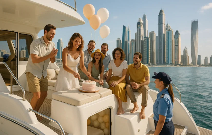 Birthday, Anniversary, Celebration on Luxury Private Yacht, Dubai Marina