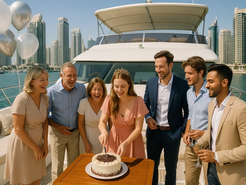 Birthday Party Celebration on Luxury Private Yacht in Dubai Marina