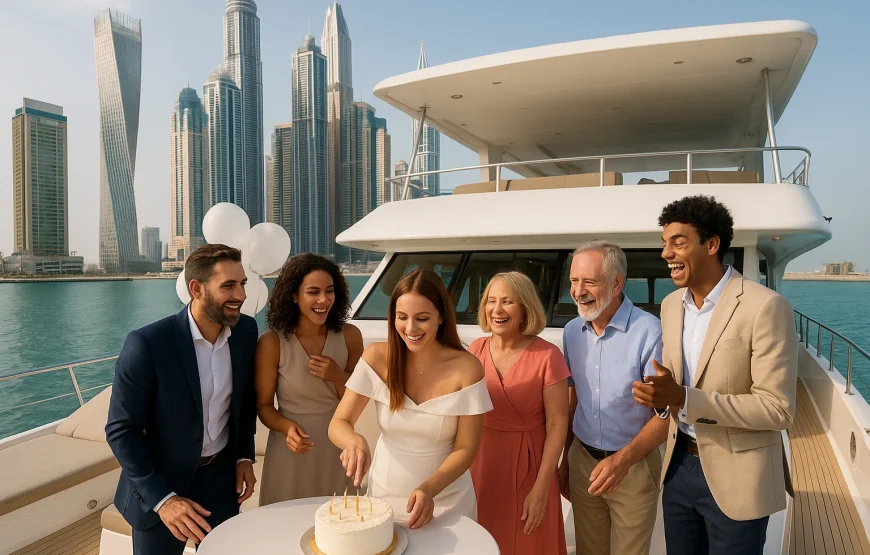 Birthday, Anniversary, Celebration on Luxury Private Yacht, Dubai Marina