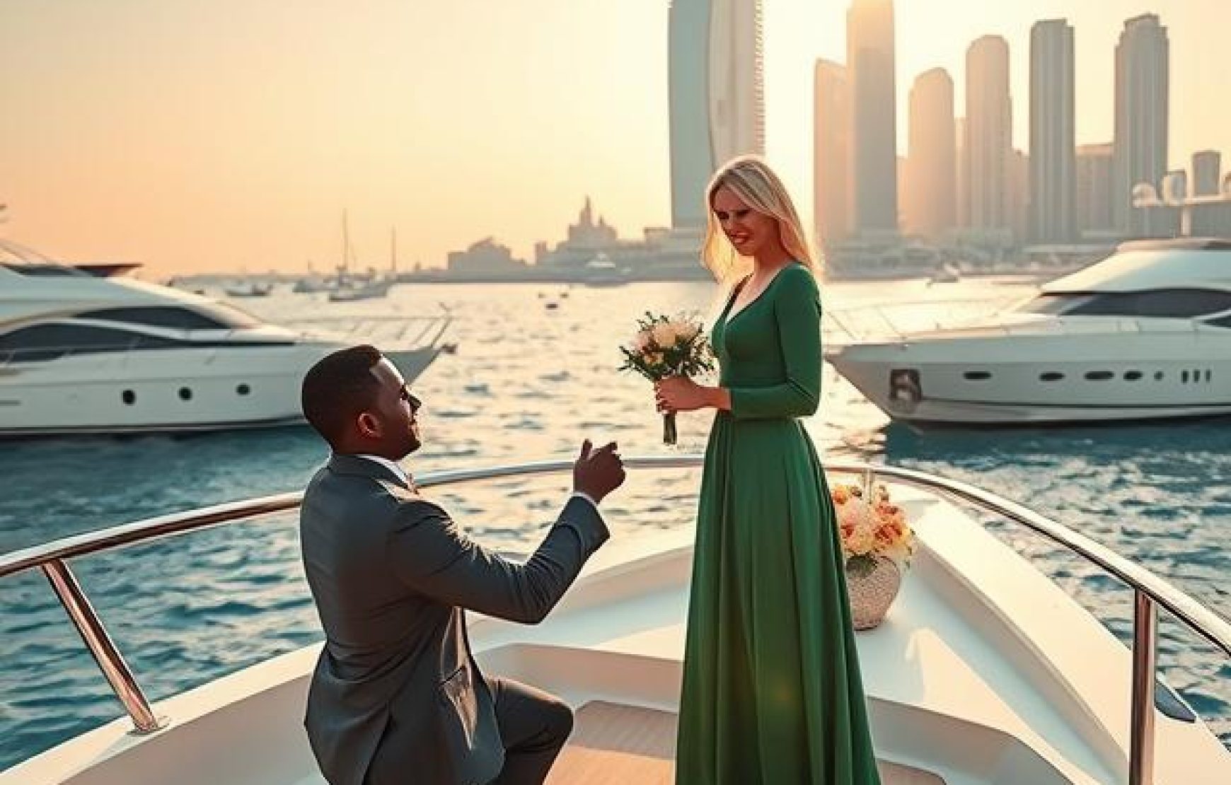 couple engagement idea dubai yacht boat 3