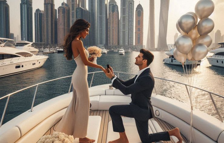 couple engagement propose on yacht boat 5
