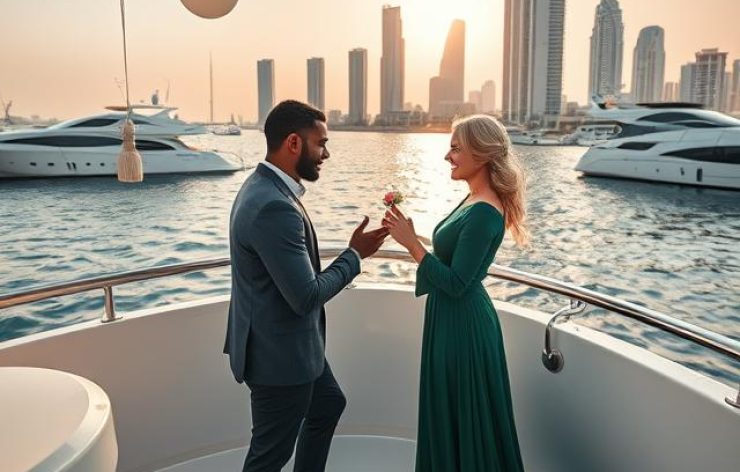 couple engagement yacht boat dubai 2
