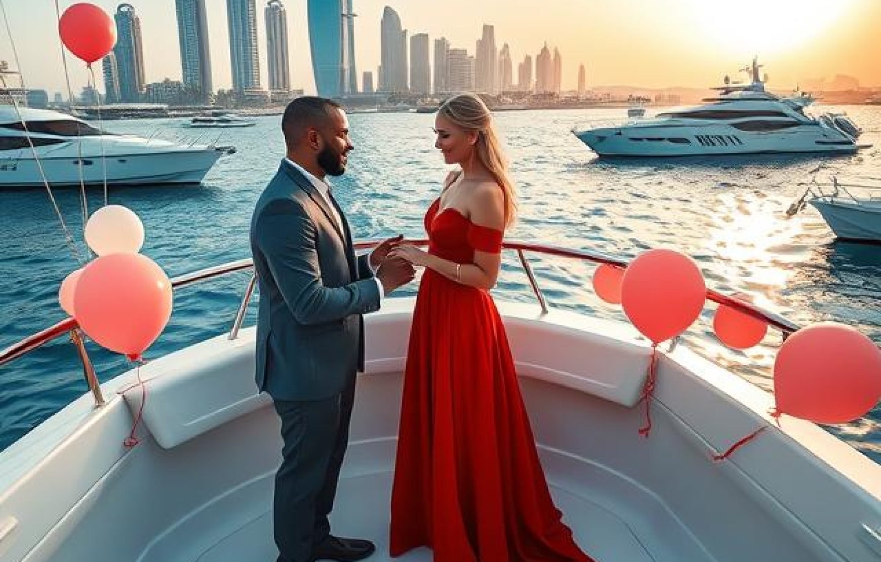 couple on yacht engagement 1 boat