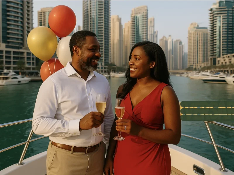 Anniversary Celebration on Luxury Private Yacht in Dubai Marina