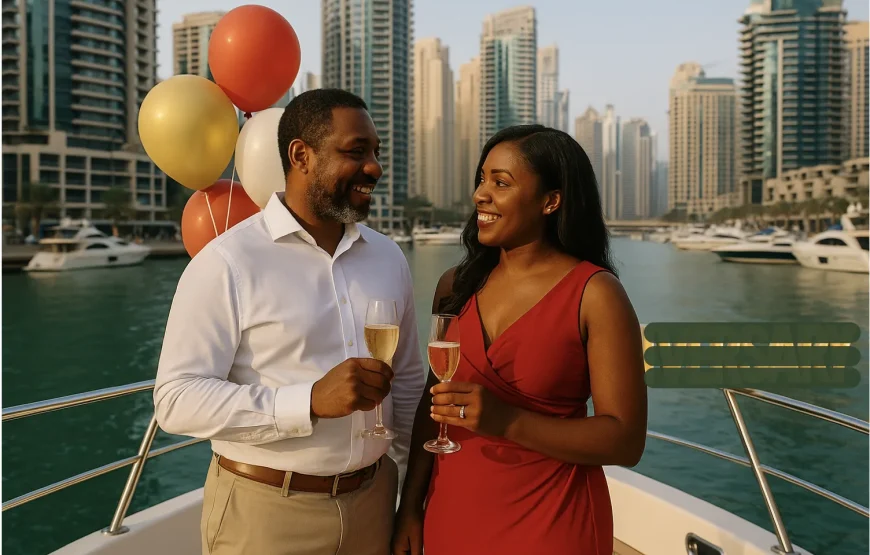 Anniversary Celebration on Luxury Private Yacht in Dubai Marina