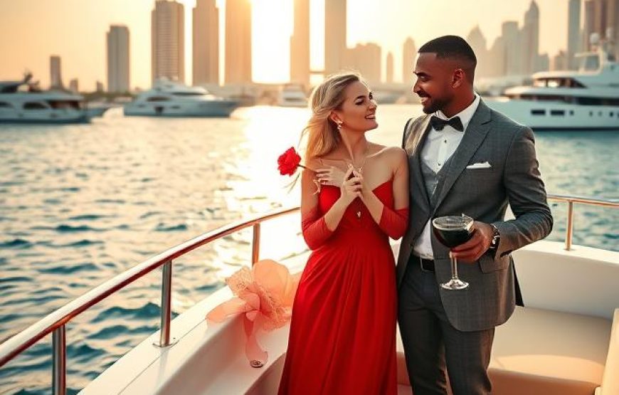 Anniversary Celebration on Luxury Private Yacht in Dubai Marina